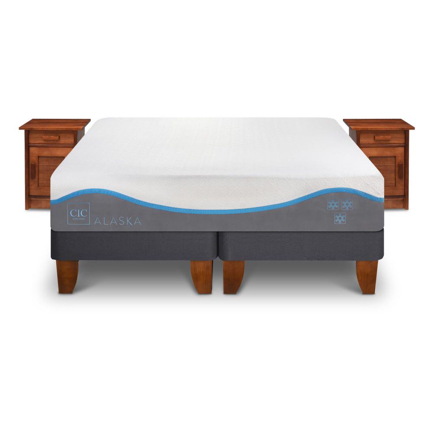 Cama Europea Cic Alaska / King / Base Dividida + Veladores image number 0.0