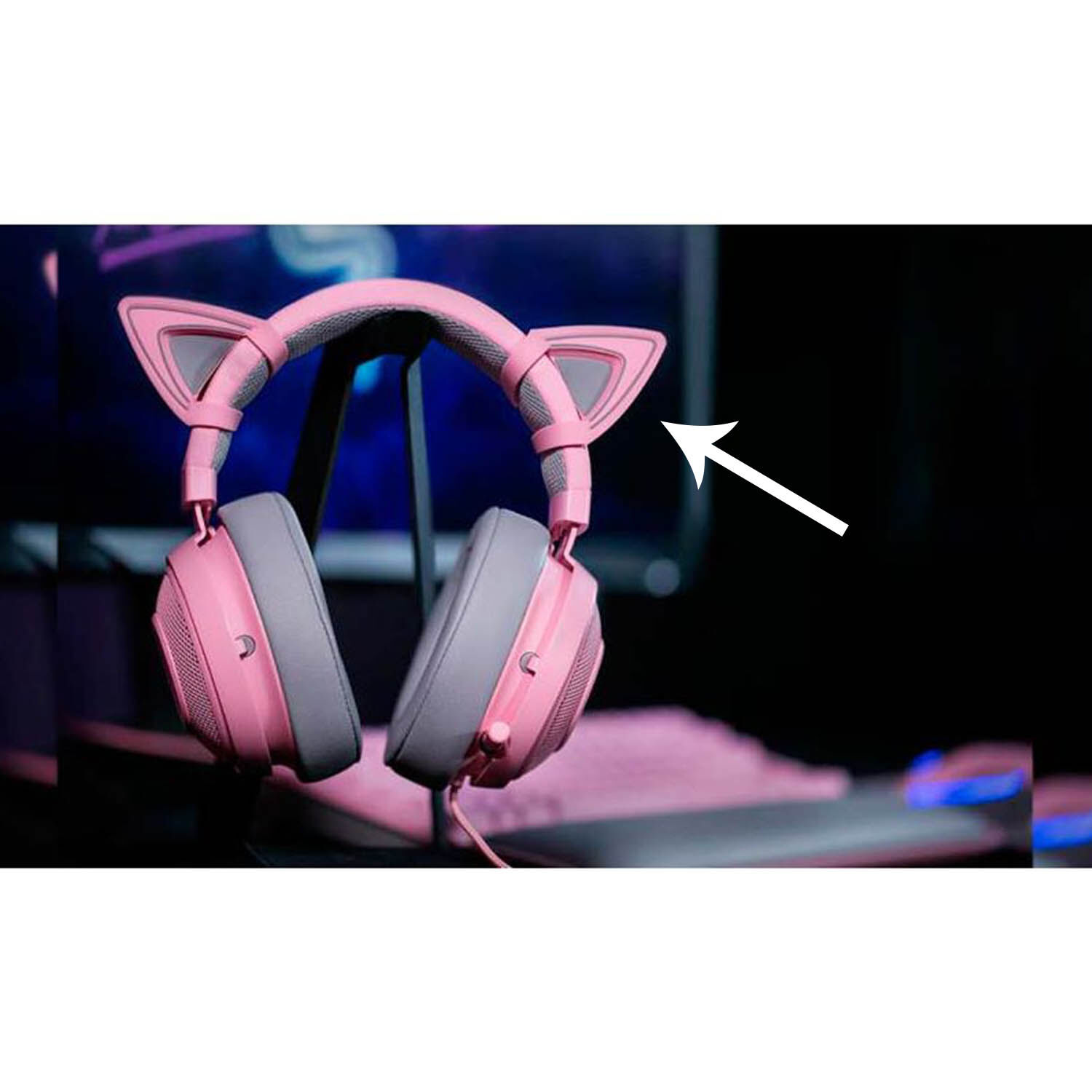 Orejas Kitty Razer Para Audifonos Kraken Quartz image number 1.0