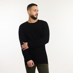 Sweater Liso Regular Manga Larga Cuello Redondo Hombre Az Black