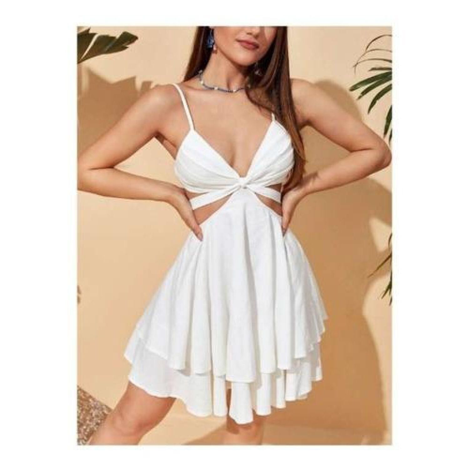 Vestido Bajo Capas Escote Lateral Levanta Pecho Casual image number 3.0
