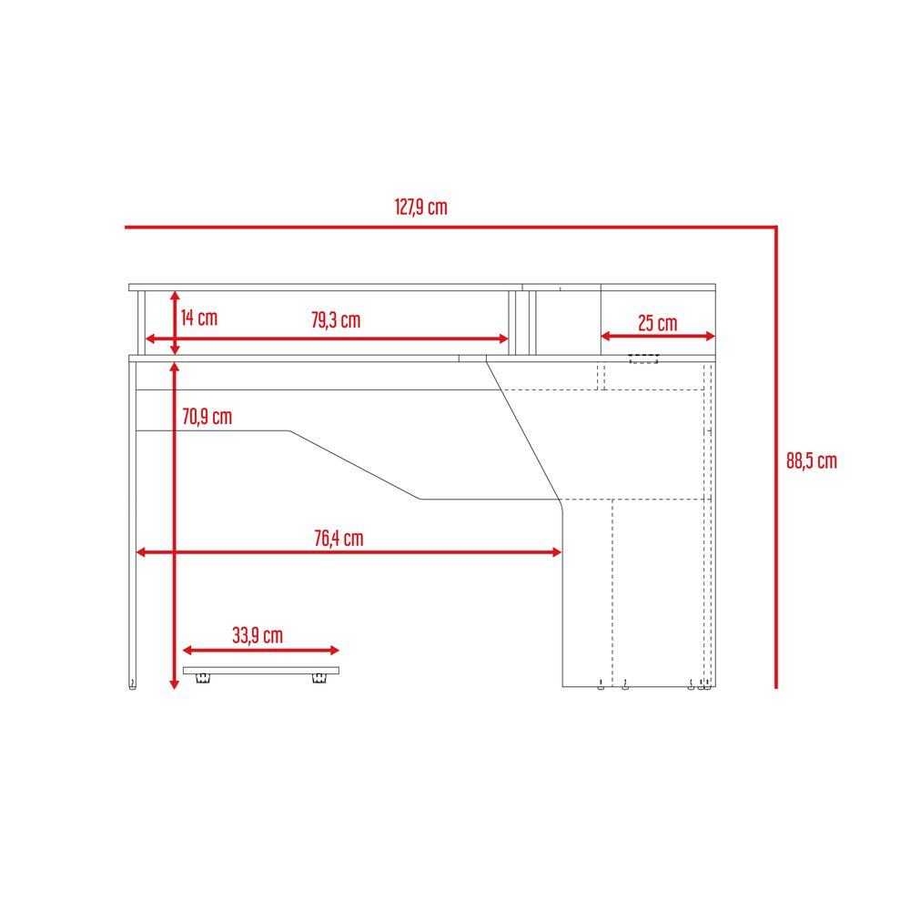 Escritorio Gamer Fm-046n - Negro Canto Rojo image number 6.0