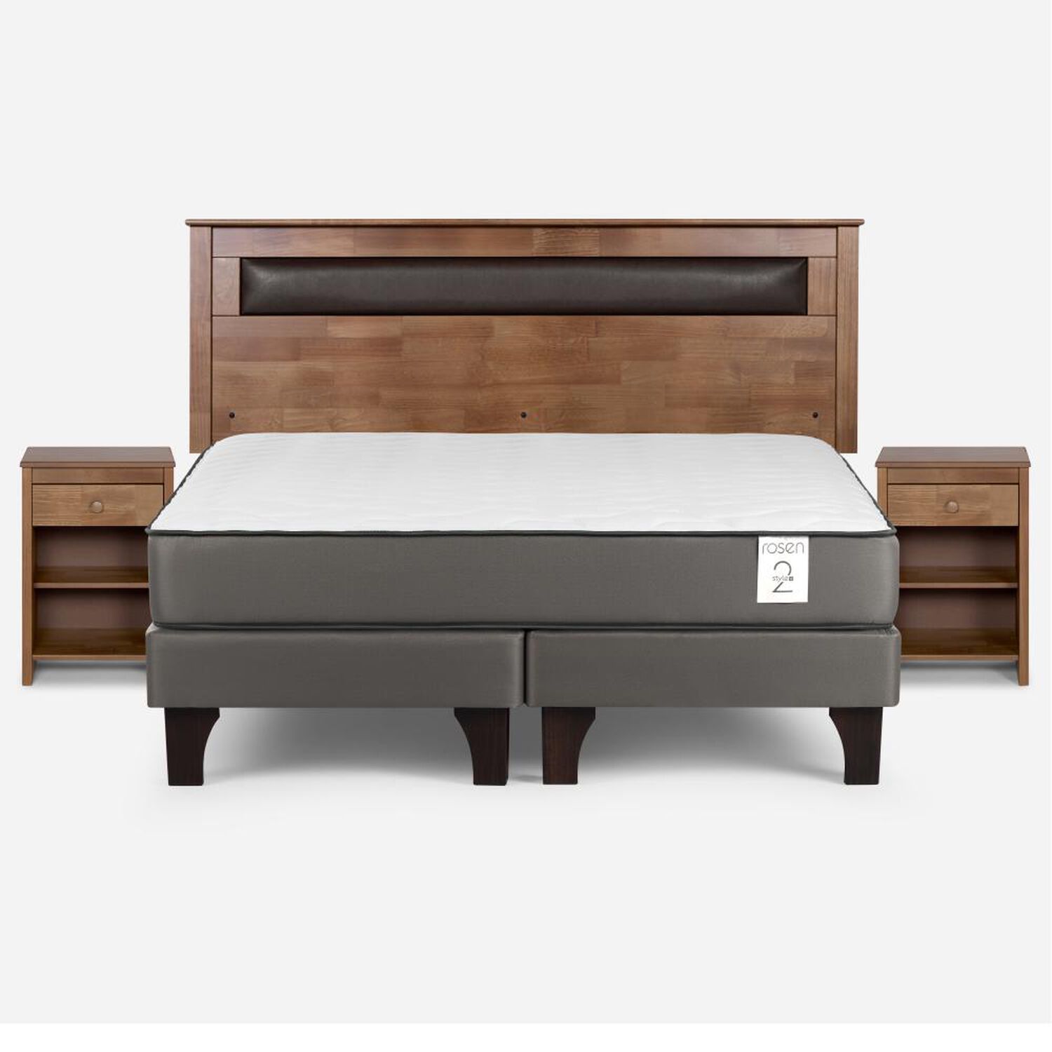 Cama Europea Rosen New Style 2 Plus / King / Base Dividida + Set De Maderas image number 0.0