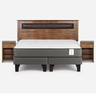 Cama Europea Rosen New Style 2 Plus / King / Base Dividida + Set De Maderas