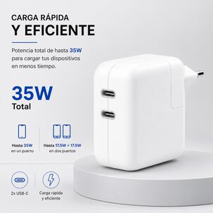 Adaptador Usb-c Doble Puerto 35w Compatible Iphone Ipad