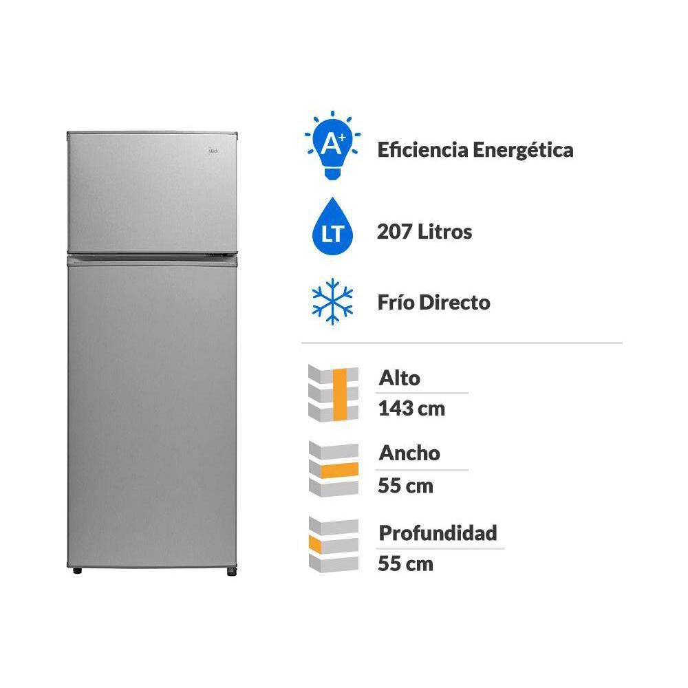 Refrigerador Top Freezer Midea MRFS-2100S273FN / Frío Directo / 207 Litros / A+ image number 1.0