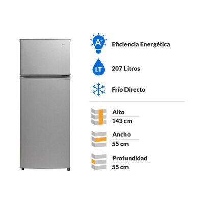 Refrigerador Top Freezer Midea MRFS-2100S273FN / Frío Directo / 207 Litros / A+