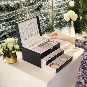 Joyero Tipo Maleta Organizador Negro