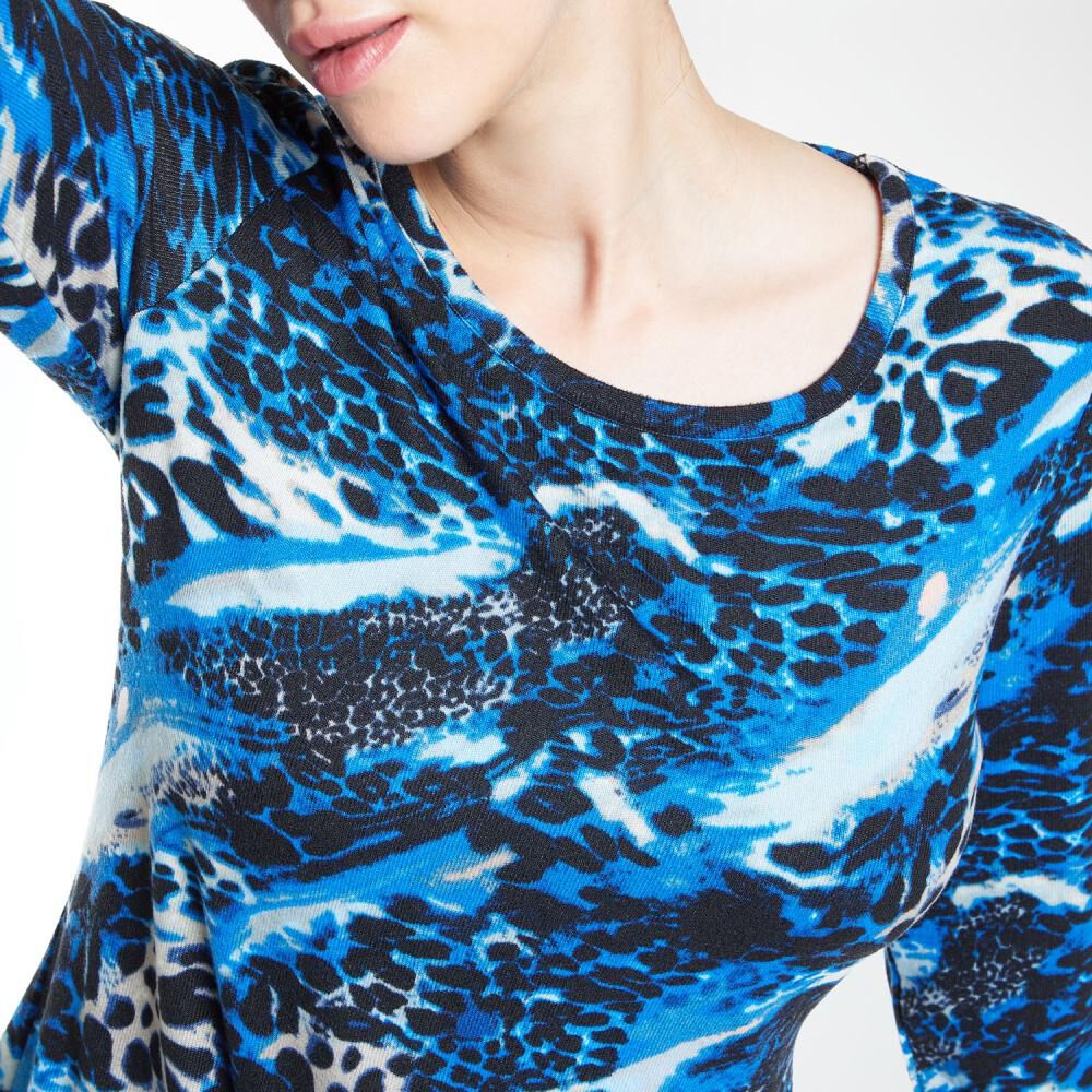 Sweater Camant Full Print Regular Cuello Redondo Mujer Lesage image number 4.0