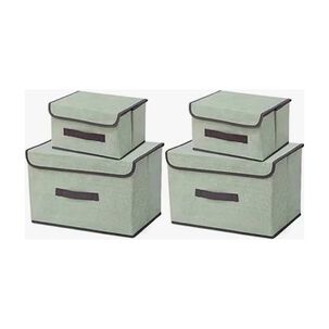 4 Unidades Cajas Organizadoras De Tela Plegables Con Tapas