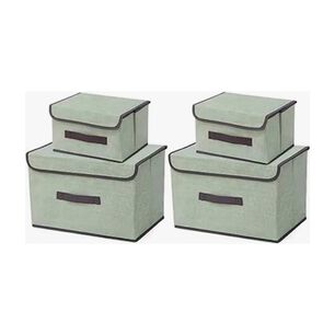 4 Unidades Cajas Organizadoras De Tela Plegables Con Tapas