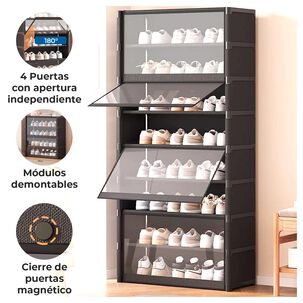 Zapatero Vertical Con Tapa Pet 30x64x139cm 8 Niveles