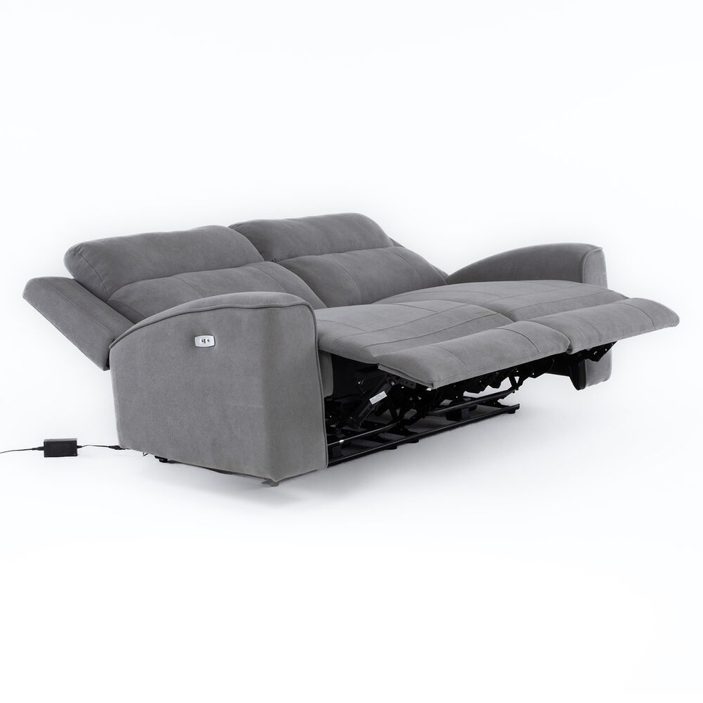 Sof&aacute; 2 Cuerpos Reclinable El&eacute;ctrico Gris Montana Km807spwgr image number 4.0
