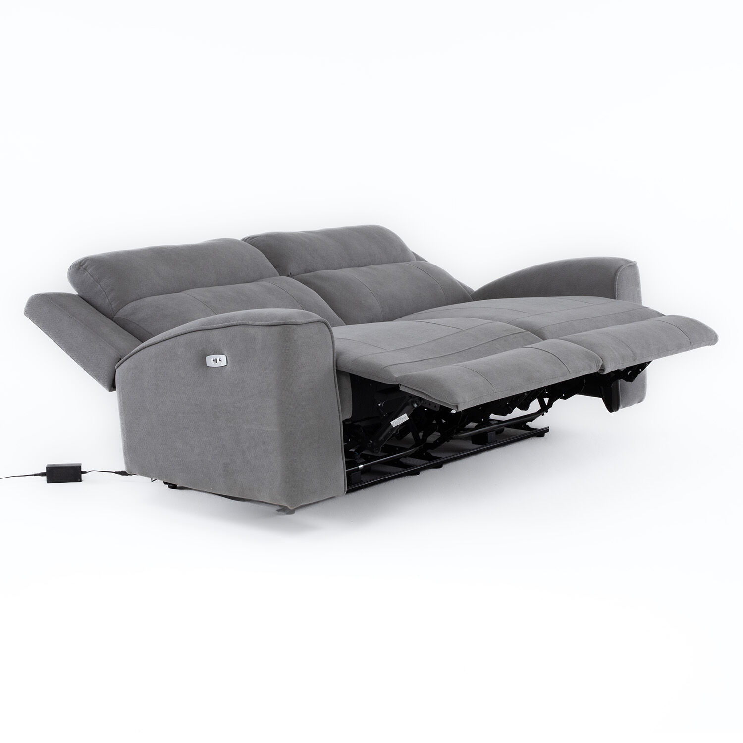 Sof&aacute; 2 Cuerpos Reclinable El&eacute;ctrico Gris Montana Km807spwgr image number 4.0