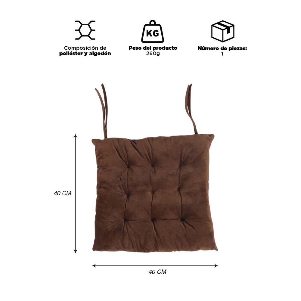 Coj&iacute;n Para Silla Caf&eacute; Claro 40x40 Cm image number 3.0