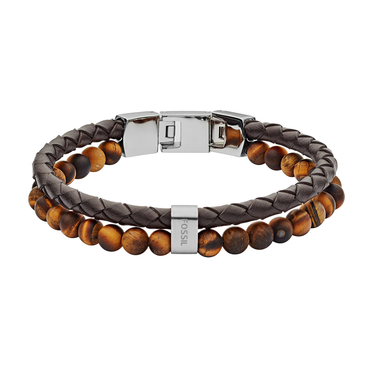 Pulsera Doble Fossil Jf03118040 Caf&eacute; Hombre image number 0.0