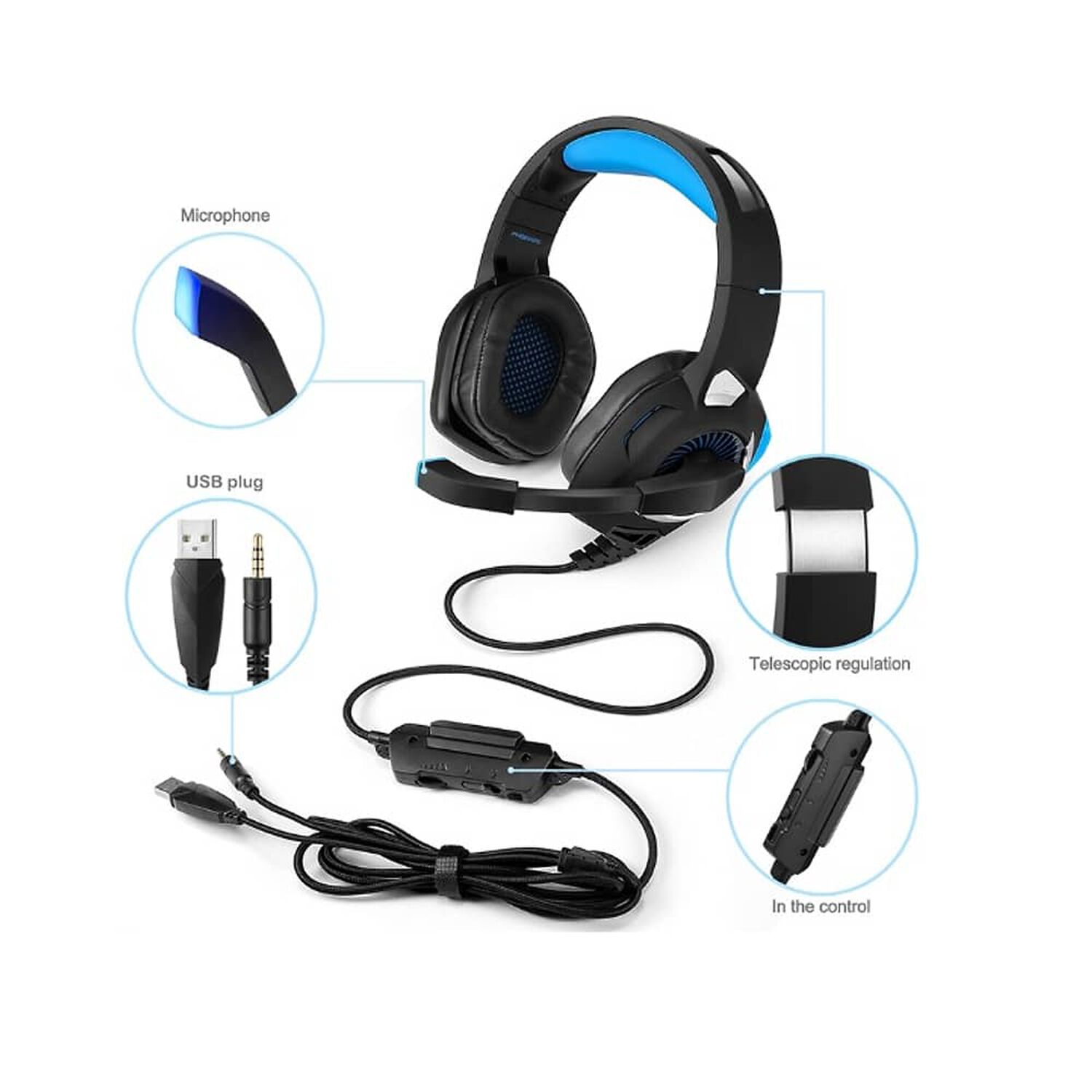 Aud&iacute;fono Gamer Kotion Each Modelo G6300 Pc Ps4 Xbox One image number 2.0
