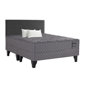 Cama Europea Celta Castello / 2 Plazas / Base Dividida + Respaldo + Almohadas