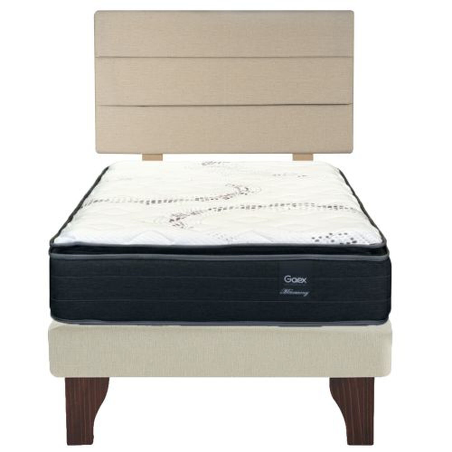 Cama Europea 1 Plaza 200 Plus Respaldo Atacama image number 1.0