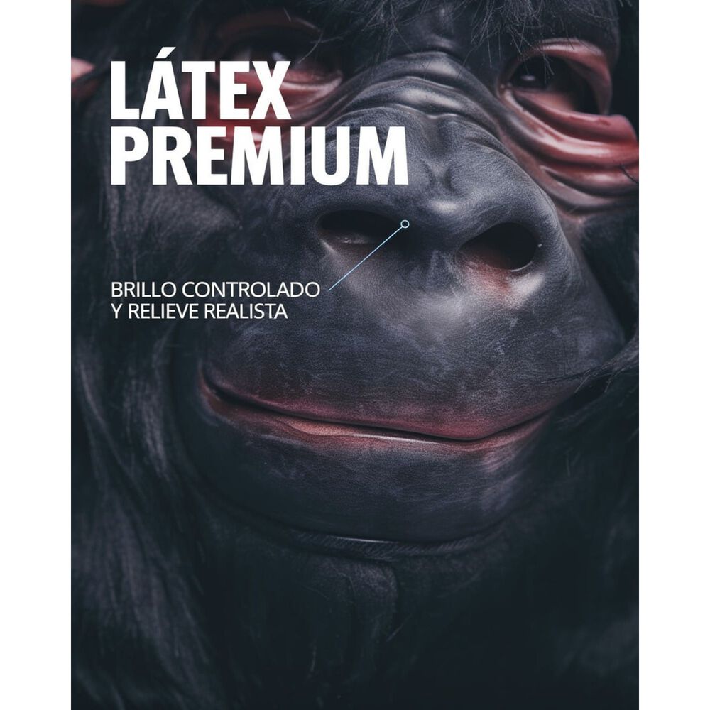 M&aacute;scara L&aacute;tex Gorila Realista Disfraz Adulto Halloween image number 3.0