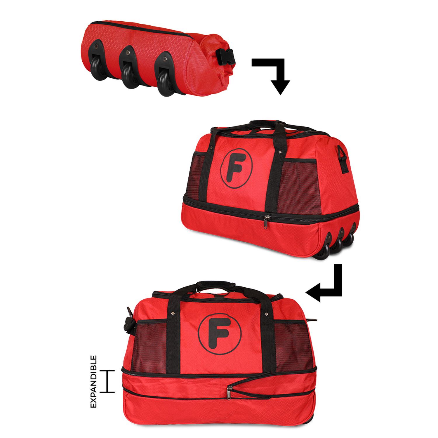 Bolso Tipo Mochila Con Ruedas Goliat Rojo F La Maleta De Chile image number 1.0