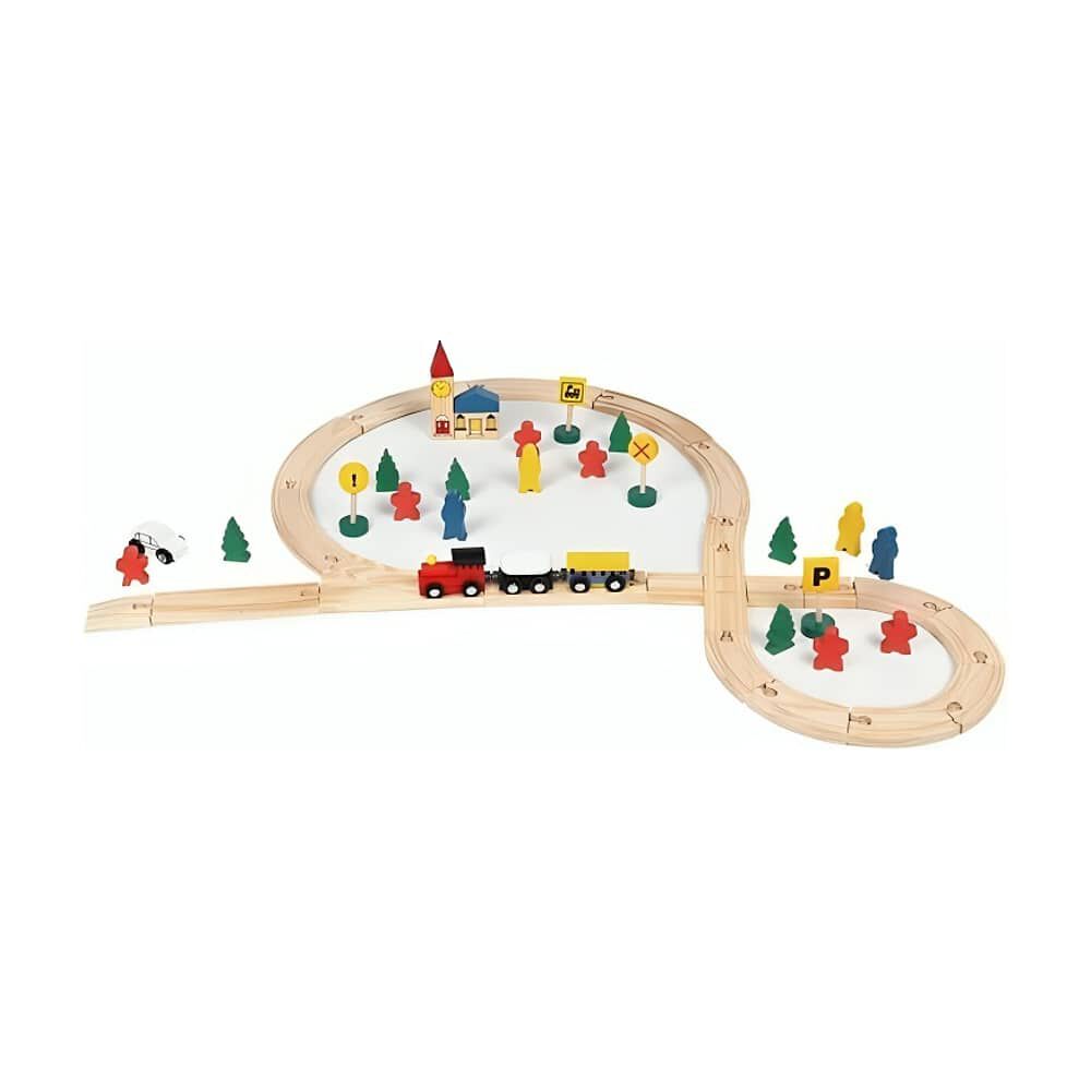 Tren Con Riel Armable Juguete De Madera image number 0.0