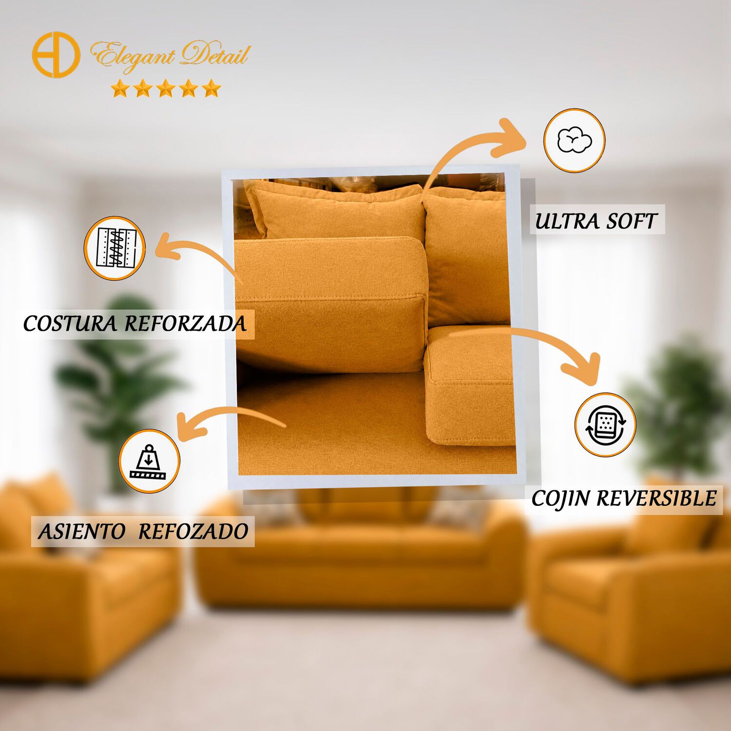 Juego De Living Elegant Detail Houston / 6 Cuerpos image number 0.0