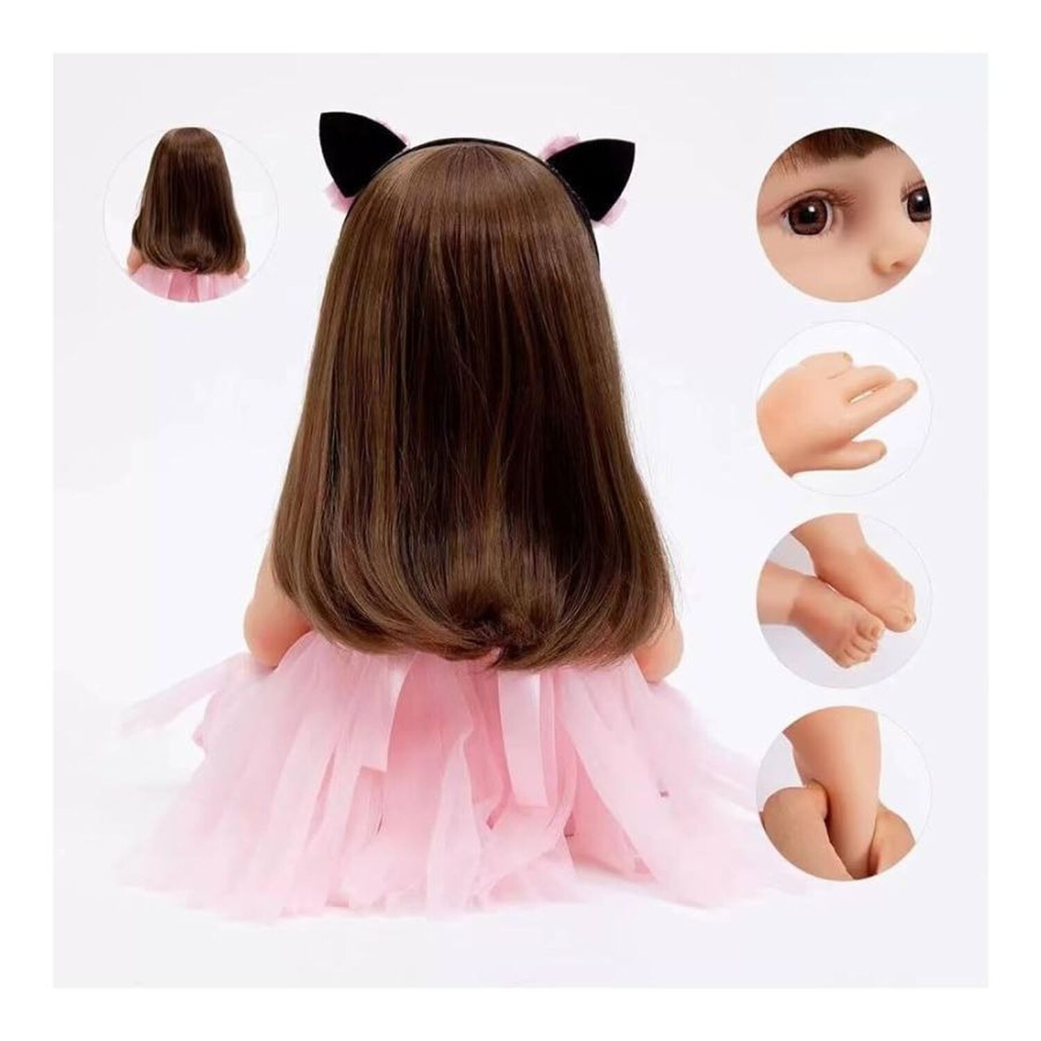 Mu&ntilde;eca Reborn Silicona Realista Juguete Ni&ntilde;as Beb&eacute; image number 2.0