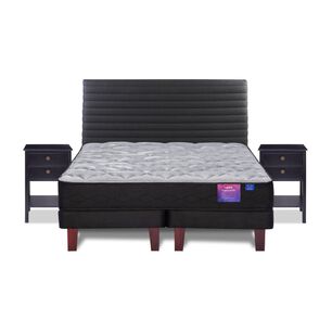 Cama Europea Flex Therapedic Plus / 2 Plazas / Base Dividida + Set De Maderas