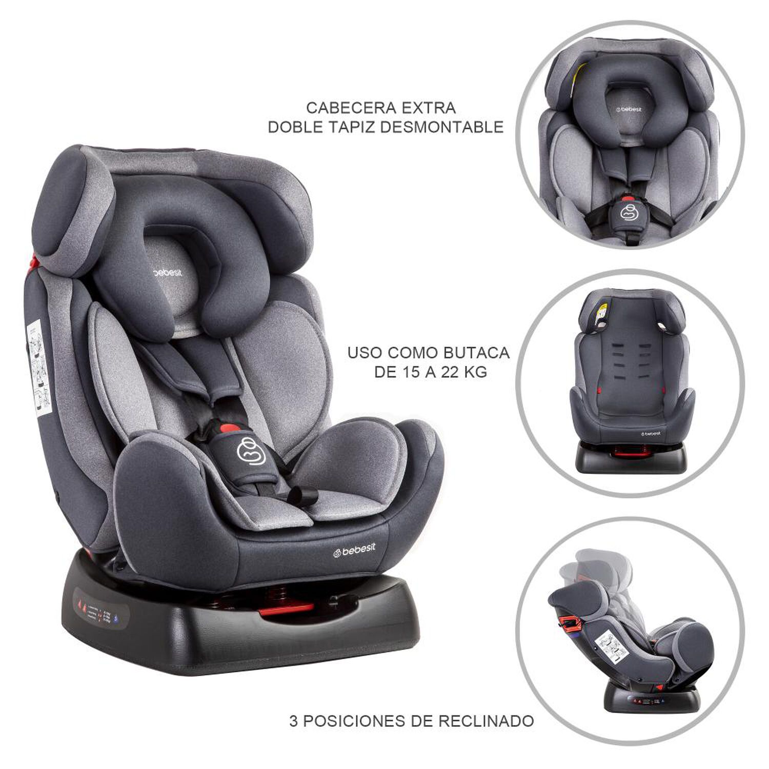 Silla De Auto Bebesit Orbit Lx Gris image number 3.0