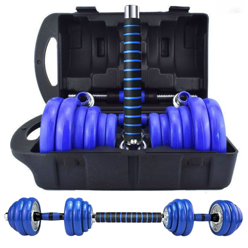 Set Mancuernas De Metal Cromadas 20 Kg Con Barra image number 1.0