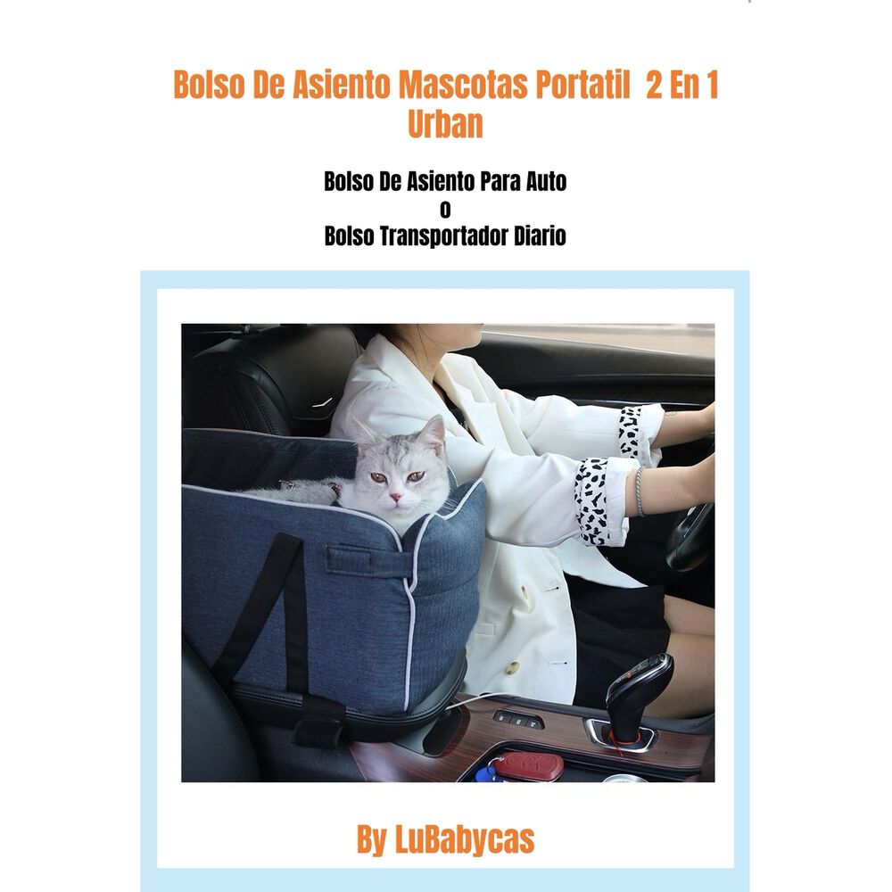 Bolso De Asiento Mascotas Portatil Transportador 2 En 1 Azul image number 7.0