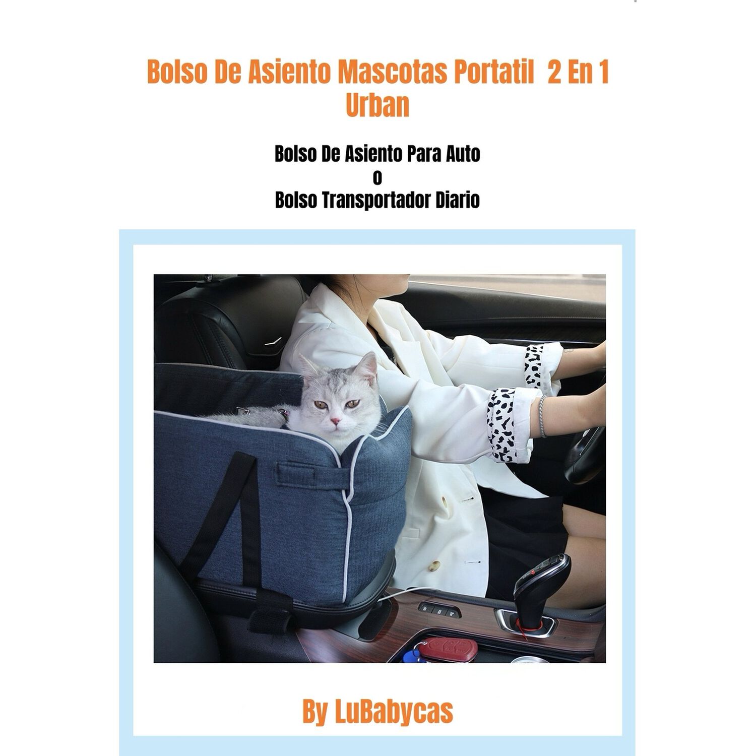 Bolso De Asiento Mascotas Portatil Transportador 2 En 1 Azul image number 7.0