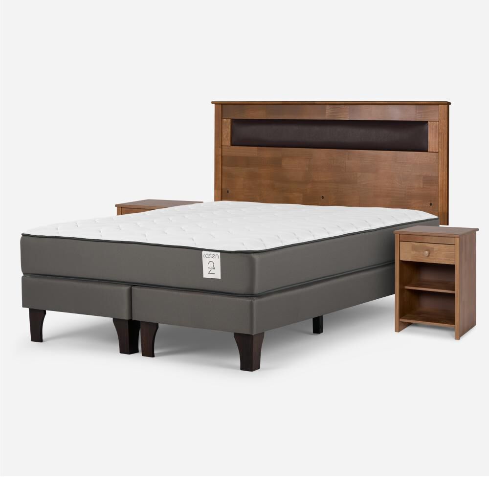Cama Europea Rosen New Style 2 Plus / King / Base Dividida + Set De Maderas image number 1.0