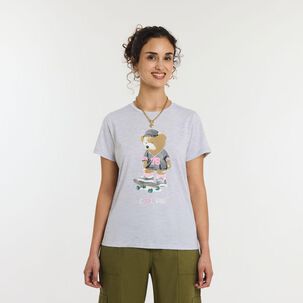 Polera Print Animales Manga Corta Cuello Redondo Mujer Freedom