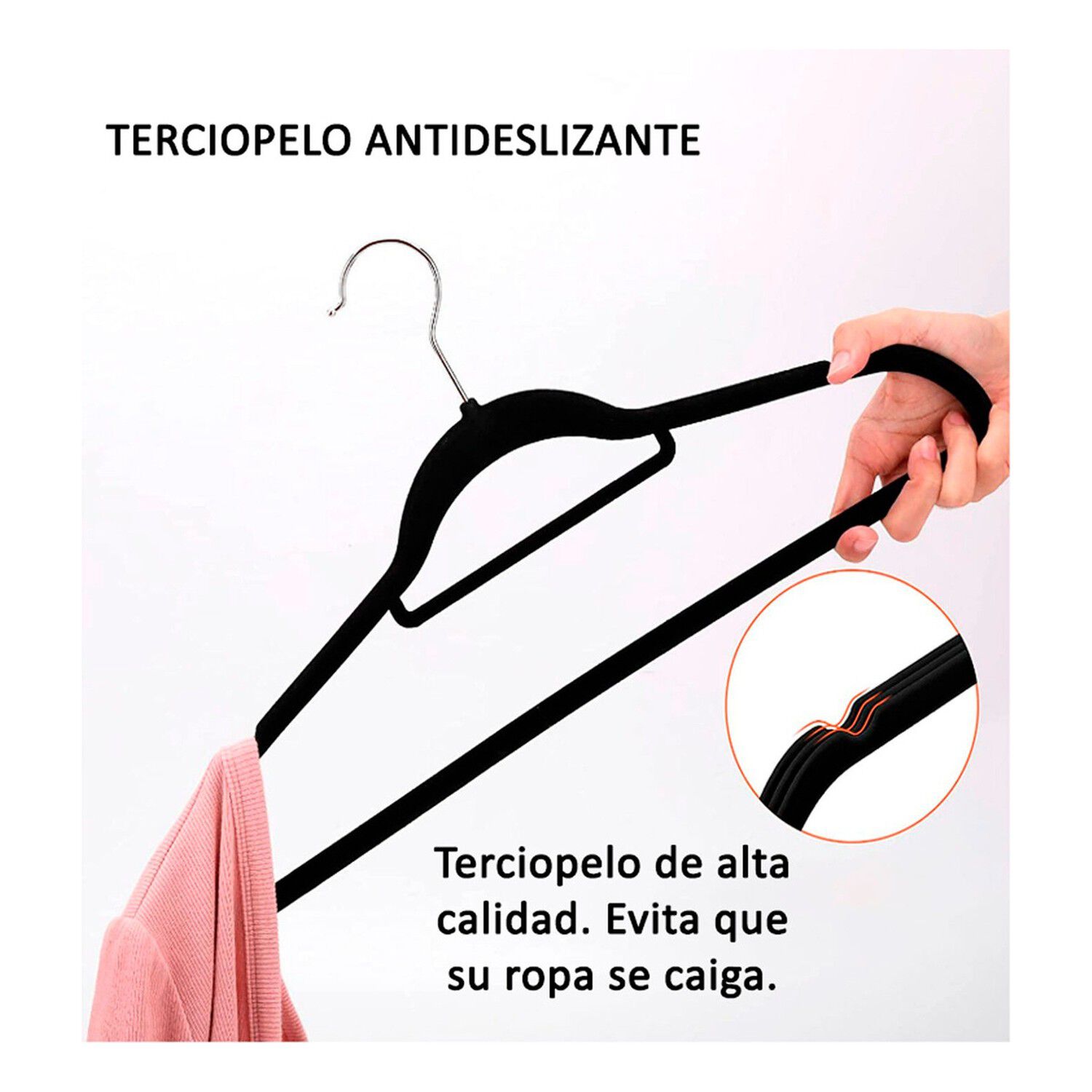 Colgadores Ropa Antideslizantes Terciopelo 30 Unidades image number 1.0