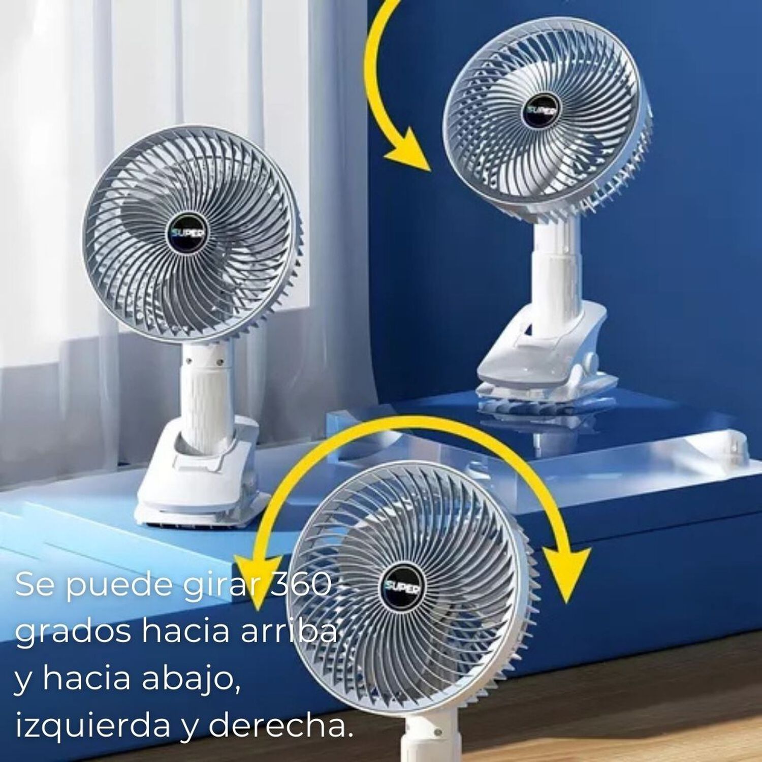Ventilador De Escritorio Port&aacute;til Recargable 4 Modos De Uso Usb image number 8.0