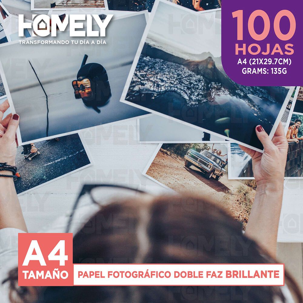 Papel Fotografico A4 Doble Faz Camara Foto Homely 100 Unidad image number 5.0