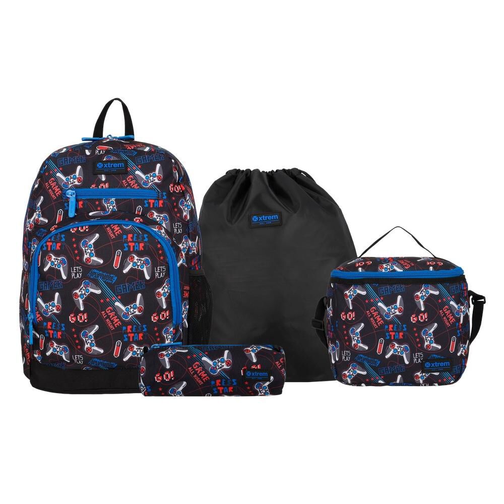 Multipack 6xt Mochila Ni&ntilde;o Xtrem Gamer Negro image number 0.0