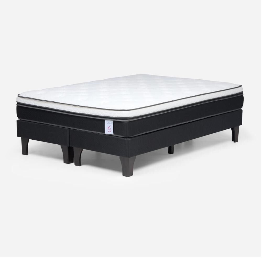 Cama Europea Rosen New Style 6 / 2 Plazas / Base Dividida + Set De Maderas image number 7.0