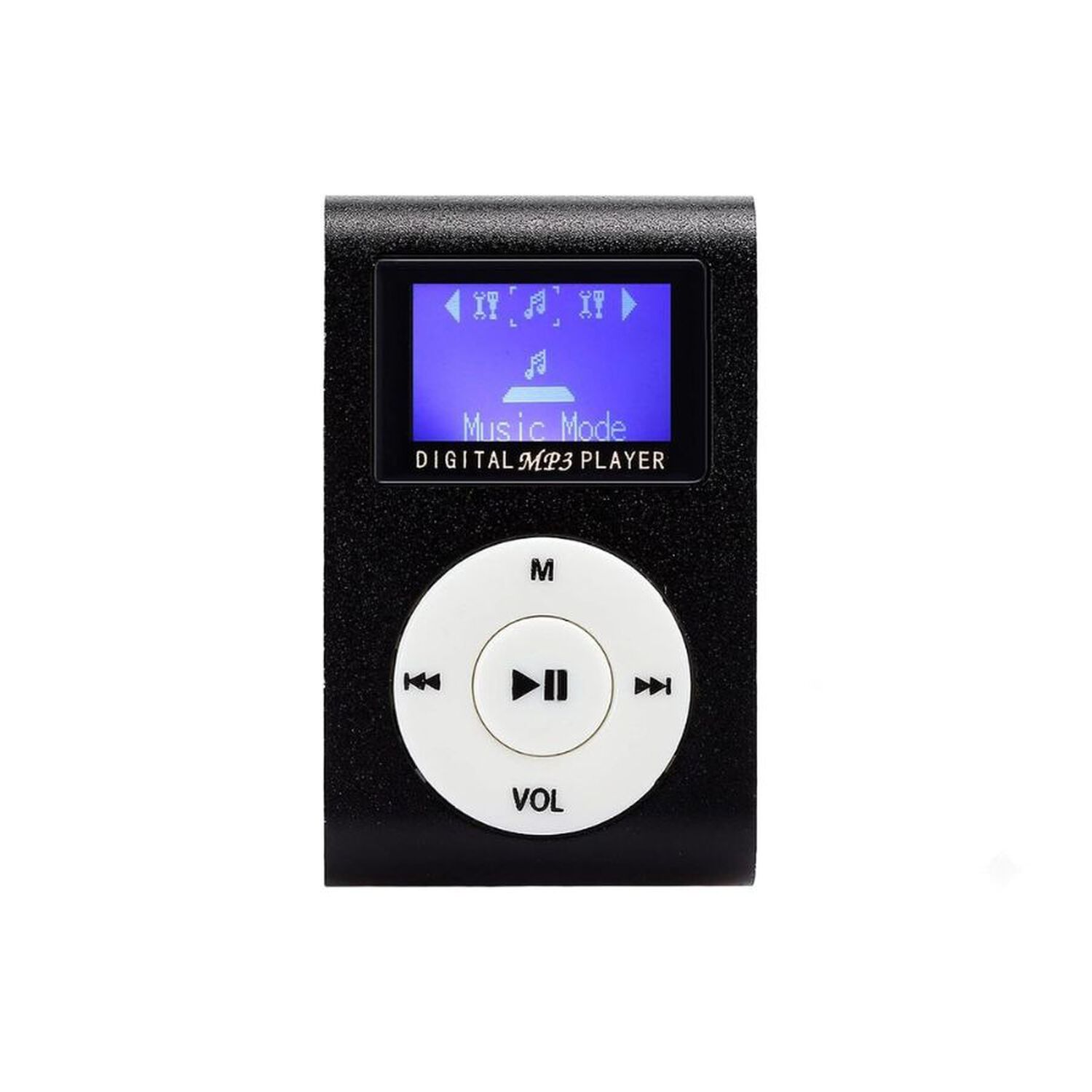 Reproductor Mp3 Digital Clip Met&aacute;lico Negro Con Pantalla Lcd image number 0.0