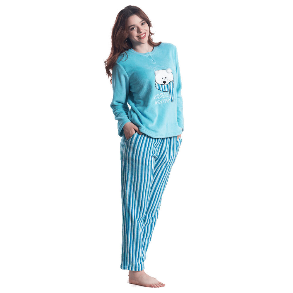 Art. 545 Pijama Coralfleece Osito Con Botones image number 0.0