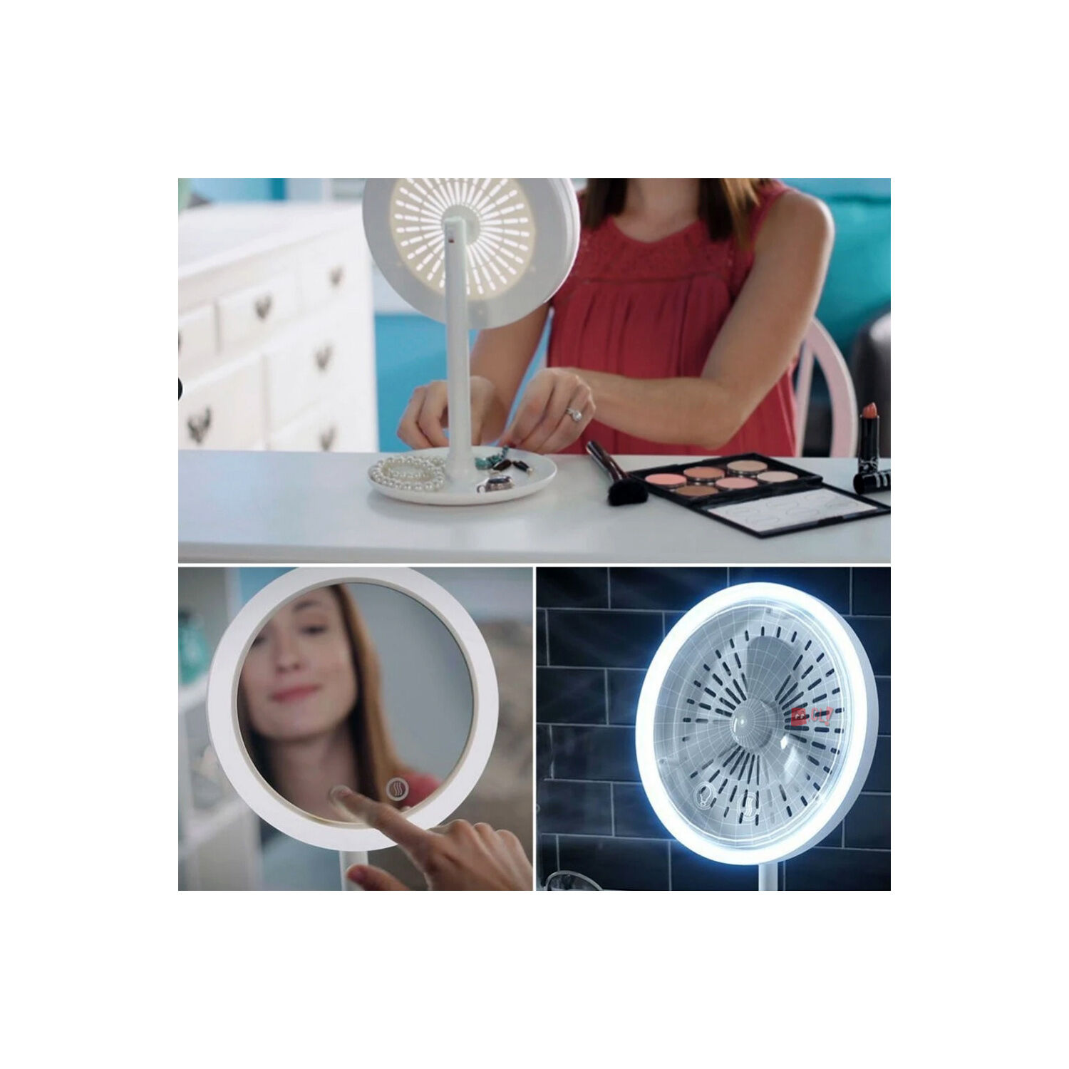 Espejo 5x Para Maquillaje Con Luz Led Y Ventilador - Ps image number 3.0