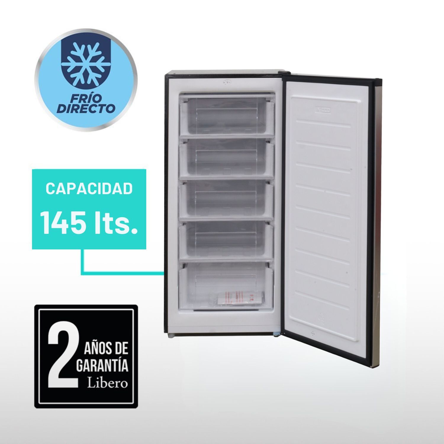 Freezer Vertical Frio Directo 145 Lts Lfv-150i Inox image number 2.0
