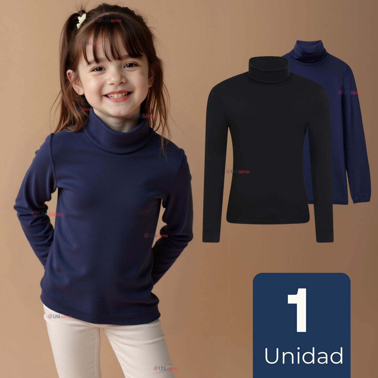 Primera Capa Escolar Bamb&uacute; Invierno Camiseta Ni&ntilde;a Cuello Beatle Polera image number 0.0