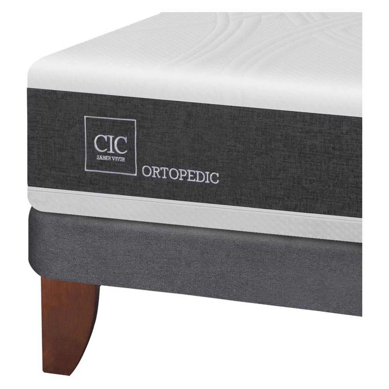 Cama Europea Cic Ortopedic / 2 Plazas / Base Dividida + Set De Maderas image number 2.0
