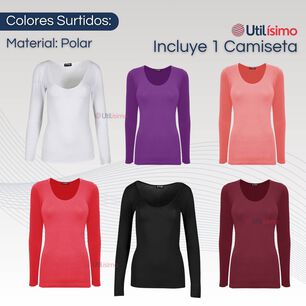 Camiseta Manga Larga Polar Mujer Primera Capa Surtido