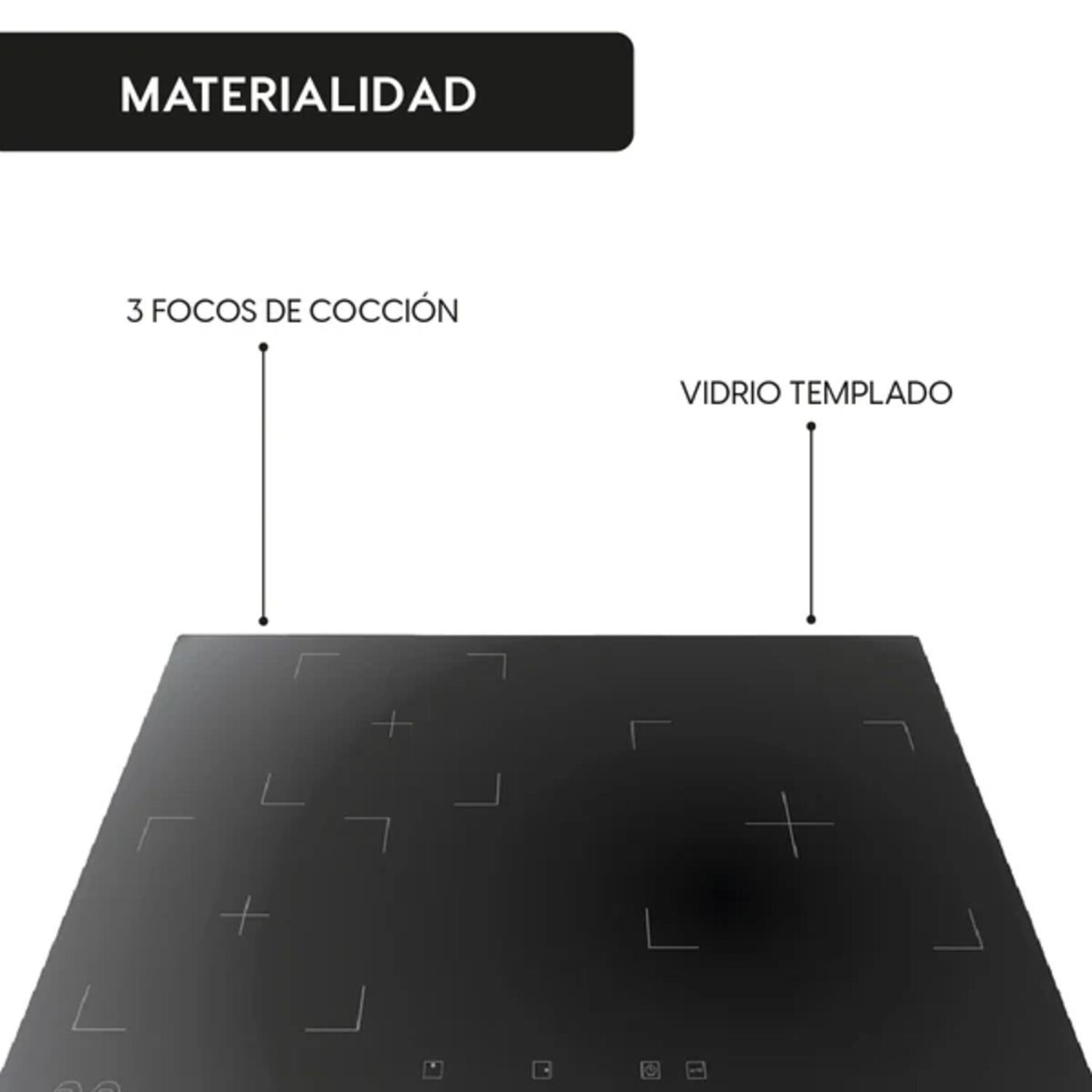 Encimera Vitrocer&aacute;mica 3 Plus 3 Quemadores 60 Cm Kubli image number 3.0
