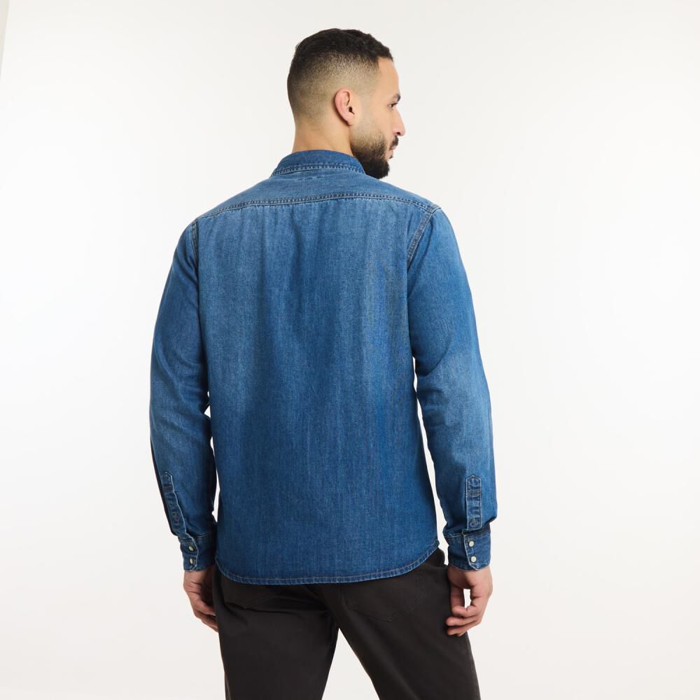 Camisa Denim Manga Larga Hombre Az Black image number 3.0