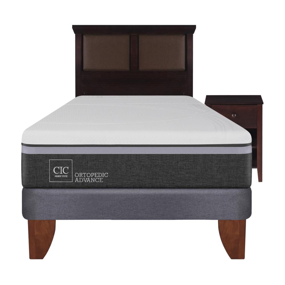 Cama Europea Cic Ortopedic / 1.5 Plazas / Base Normal + Set De Maderas image number 0.0