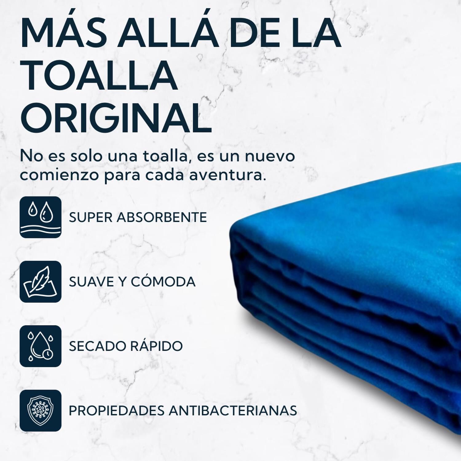 Pack Toallon Y Toalla Microfibra Suede Azul image number 2.0